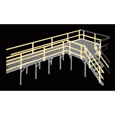 Poltruded fiber railing isometric