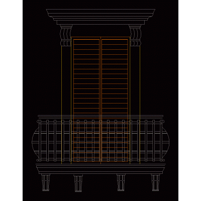 Window with moldings - balcony