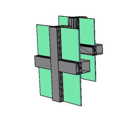 Sistema de Muro Cortina en 3D