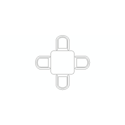 Mesa Para 4 Personas Vista En Planta