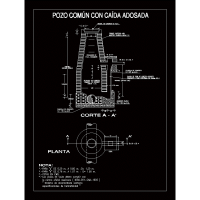 Pozo de visita con caida adosada