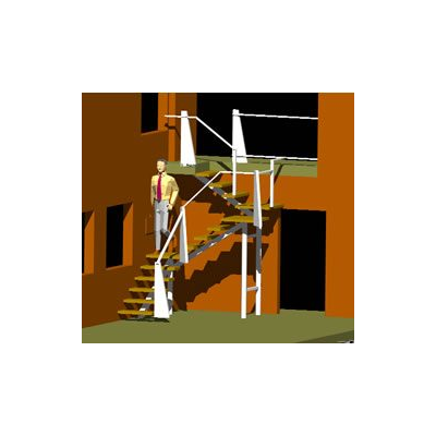 Escalera madera y perfil de hierro
