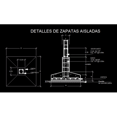 Plano de zapata