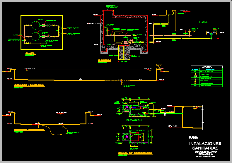 Cuarto De Maquina De Bombeo De Agua En AutoCAD | Librería CAD