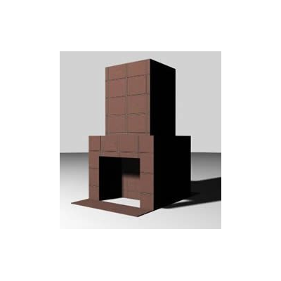 Stufa a legna a combustibile solido 3d - casa