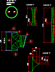 Intersection de 2 tubes de diamètre 1197x4 - développement dans le plan des surfaces courbes