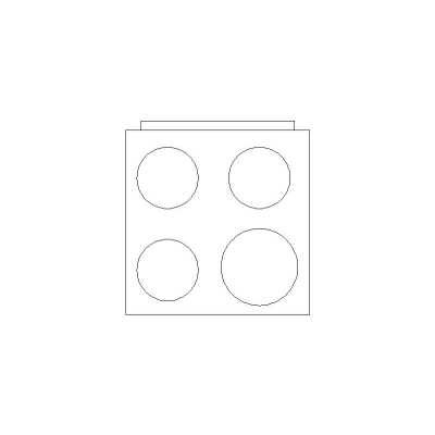 Cocina Vitroceramica Con 4 Fuegos, Mod. 2