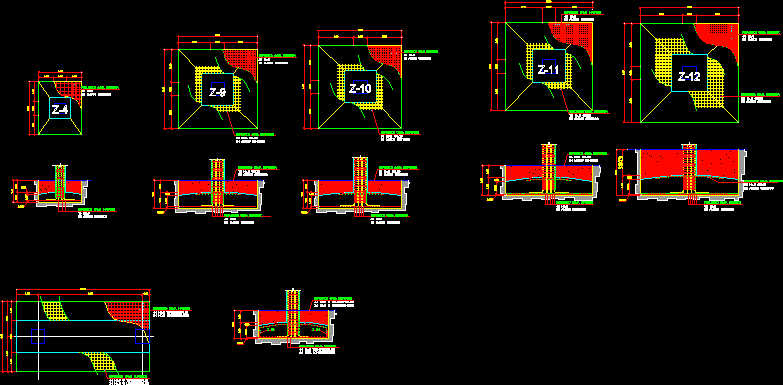 Detalle de zapatas edificio 8 nivels