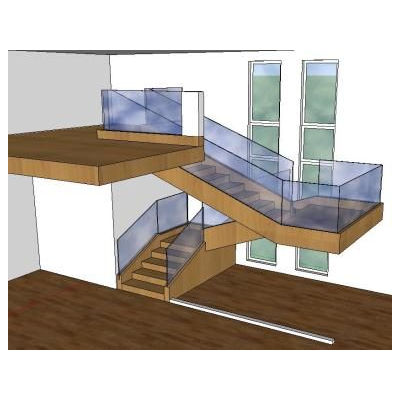 Escalera 3d de madera