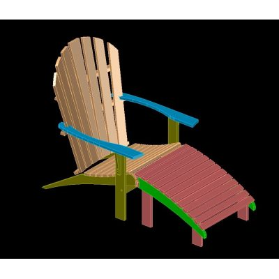 Sillón de Playa de Madera con Reposapiés