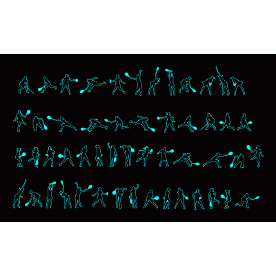 People silhouettes tenis
