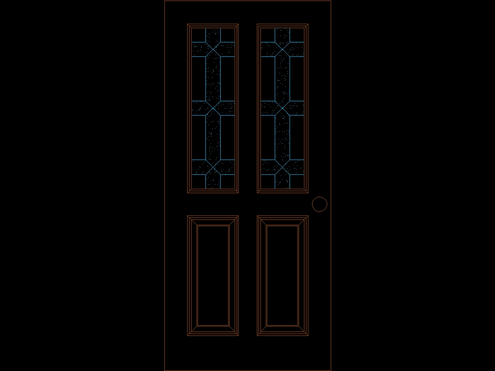 Türen mit Buntglas - Vorhang und Brettern