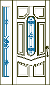 Portes avec vitrail - avec rideau latéral en tissu vitré et planches