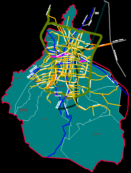 Key map of the city of Mexico