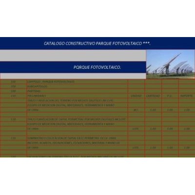 Construction catalog photovoltaic park