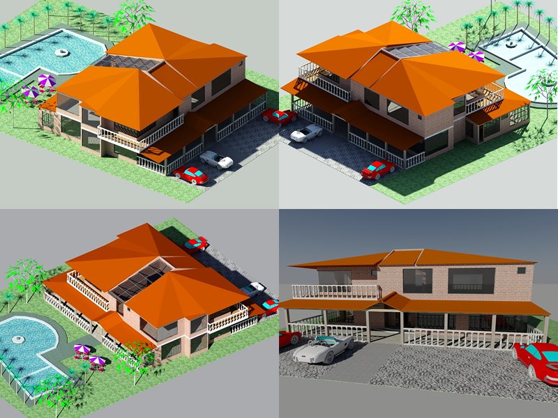 3d country house