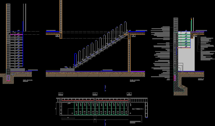 Détail de l'escalier intégré