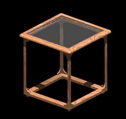 3d corner table with materials