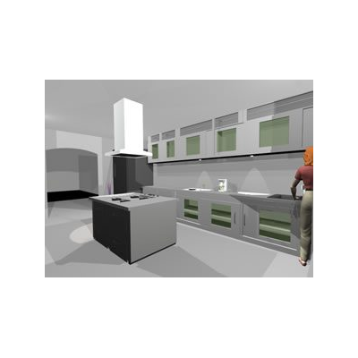 Cocina 3d con materiales max