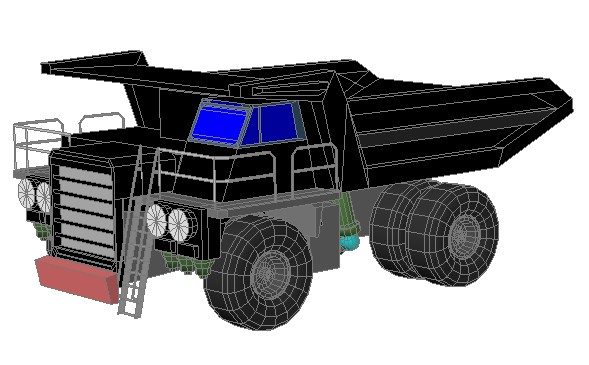 camion della costruzione 3d