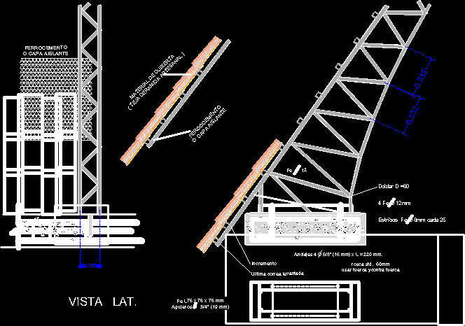 Estructura metalica - vista lateral