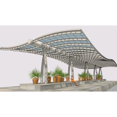 Parada de autobus 3d