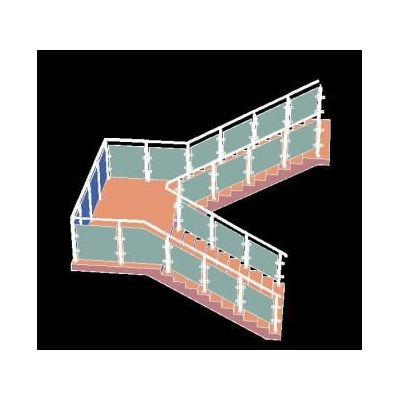 3d de escalera en acero inoxidable