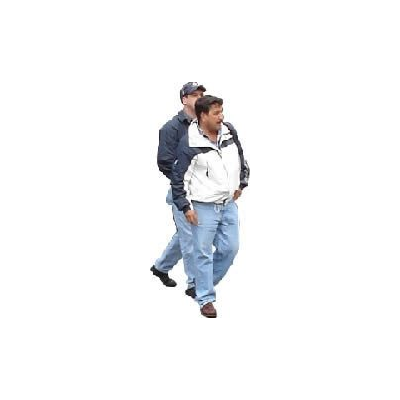 Duo che cammina verso il rendering