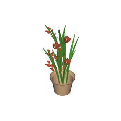 Vaso con planta 3d