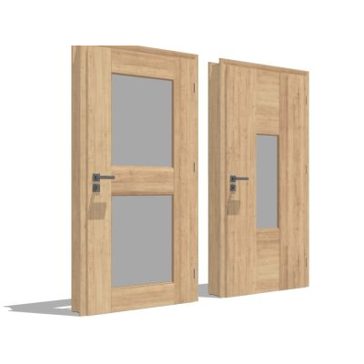 Puerta 3d de madera lista para renderizar