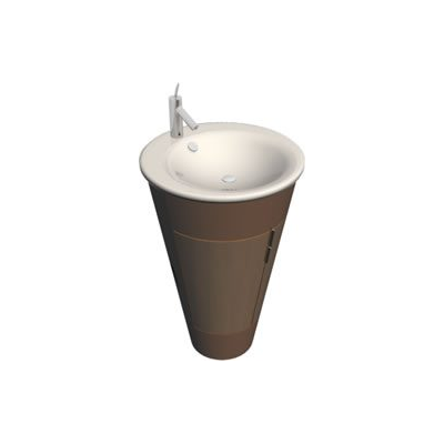 Lavabo en 3d con materiales aplicados