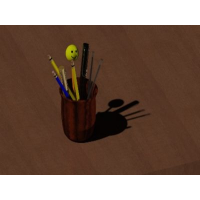 Vaso porta-lapices con lapiceros 3d