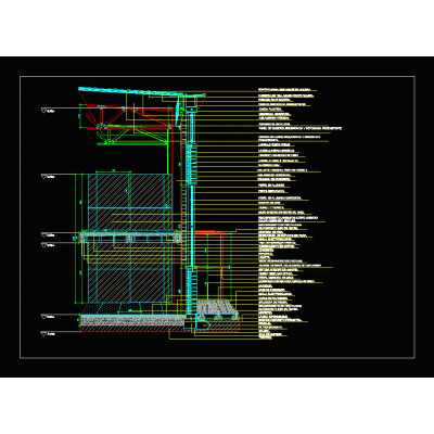 Corte Constructivo de Fachada (Secci&oacute;n Vertical)