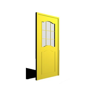 Puerta Amarilla con Vidrio Repartido
