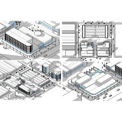 Remodelacion del mercado norte en cordoba - modelo 3d