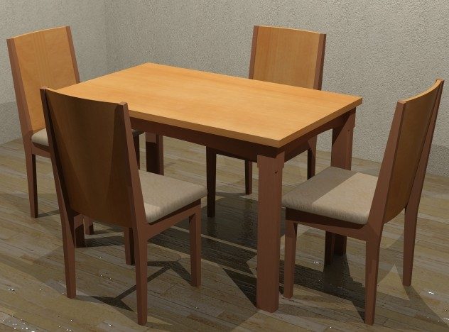 Dining table 4 seats 75x120 cm. max