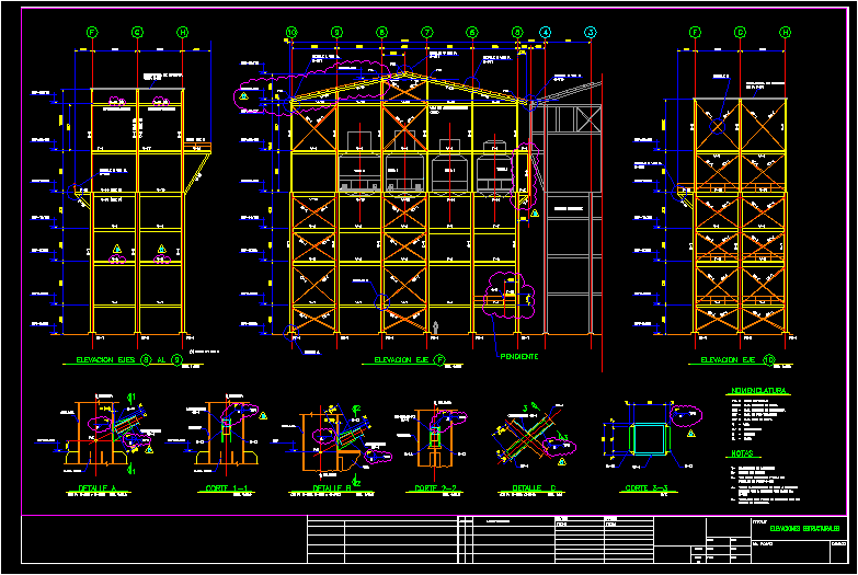 Structural details of industrial type building