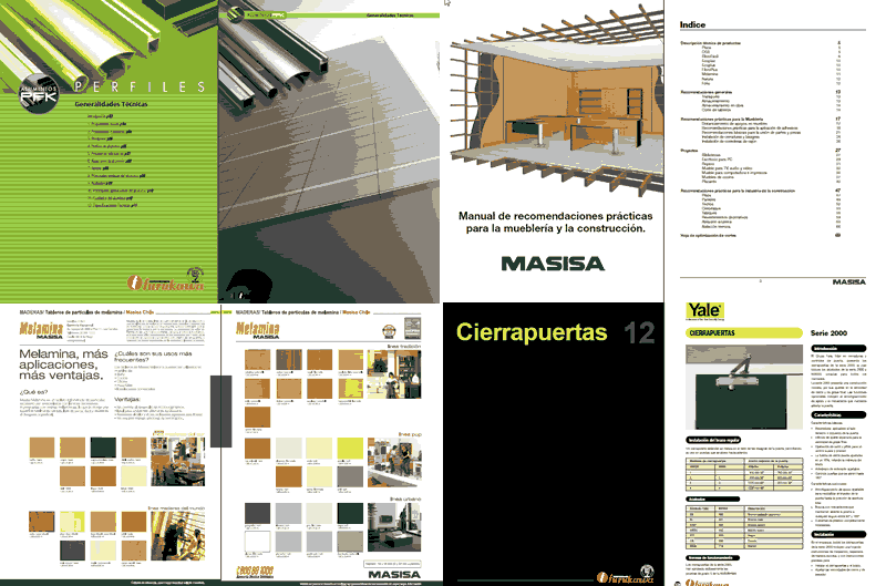 Catálogo de produtos com detalhes construtivos