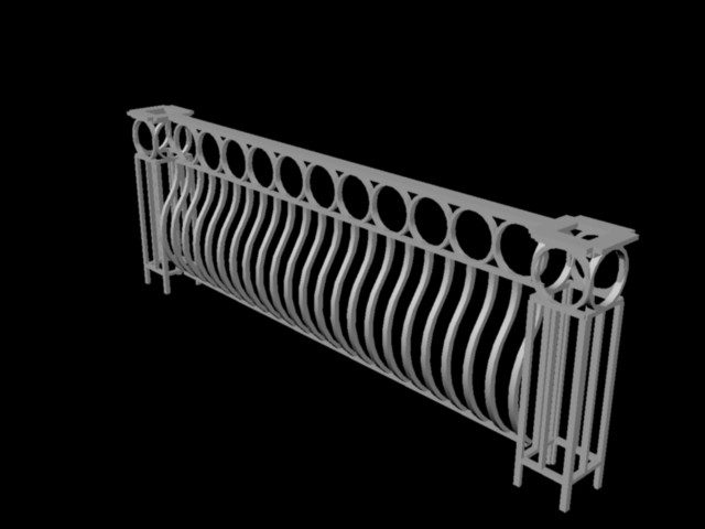 3d iron railing - for balcony or terrace