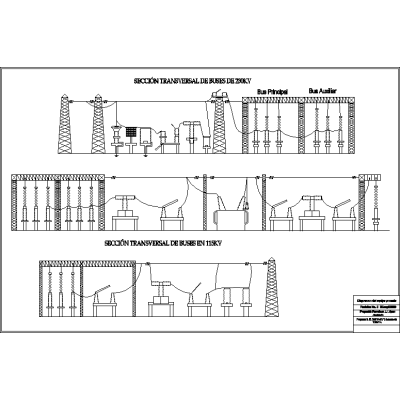 Cross sectional view of 230/115 kv substation