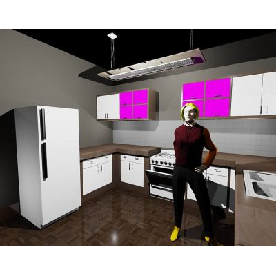 Diseño Moderno de Cocina en 3D