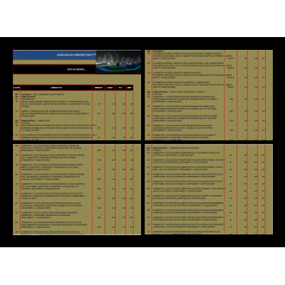 Catalogo constructivo pista de drones xls