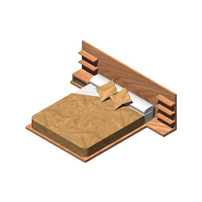 Cama matrimonio 3d con materiales aplicados