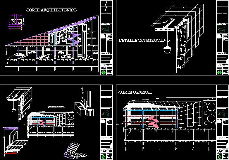 Plaza comercial - corte constructivo