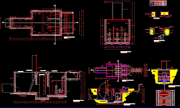 Estação de bombeamento (planos arquitetônicos, estruturais e elétricos)