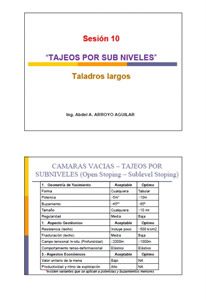 Tajeos by sublevels