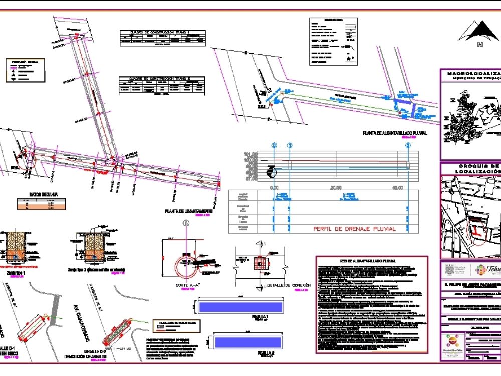 Pavimento Asfaltico Con Obras Complementarias En DWG | Librería CAD