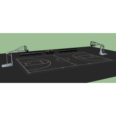 Cancha de basketball 3d