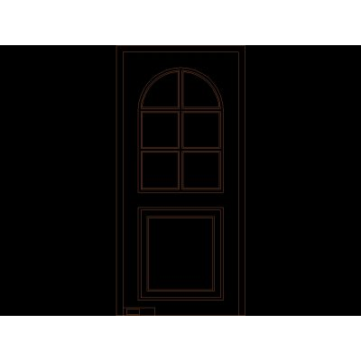Puerta Clasica con Ventana Arqueada