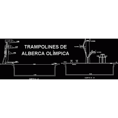 Detalle de trampolines para una alberca olimpica
